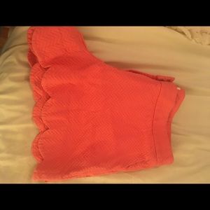 Women’s Pink Scalloped Hem Shorts